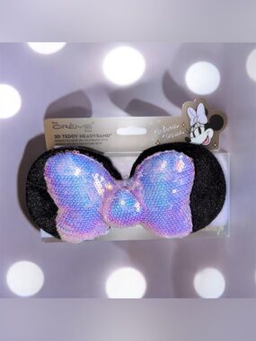 The Creme Shop Minnie Mouse 3D Sequin Plush Spa Teddy Headband